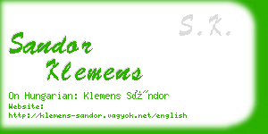 sandor klemens business card